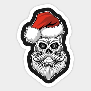 Sugar Skull Santa Christmas Shirt Sticker